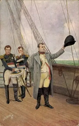 Künstler Ak Barée, Napoleon Bonaparte, Abschied von Frankreich