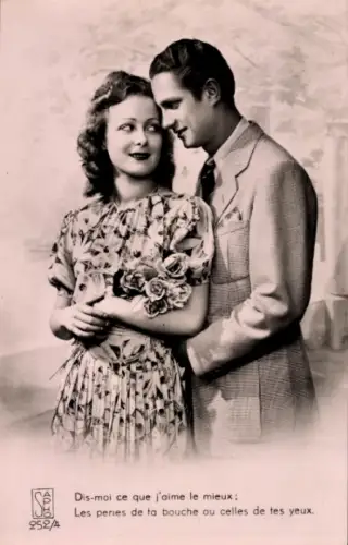 Ak Liebespaar, Portrait