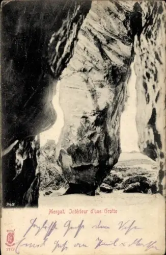 CPA Morgat Crozon Finistère, Intérieur d'une Grotte