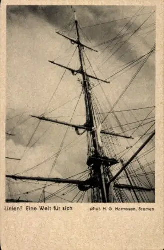 Ak Linien? Eine Welt für sich, Segelschiff