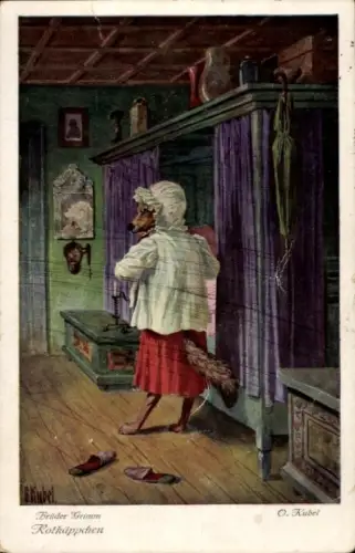 Künstler Ak Kubel, Otto, Brüder Grimm, Rotkäppchen