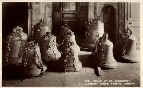 Ak Aldwych London, Glocken von St. Clemens, St. Clement Danes,  mit Orangen und Zitronen
