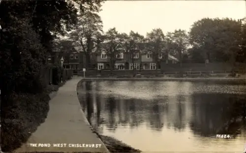Ak West Chislehurst London England, Teich