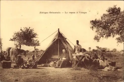 CPA Afrique Orientale, Le repos a l'etape