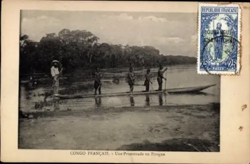 Ak Französisch-Kongo, Eine Kanutour