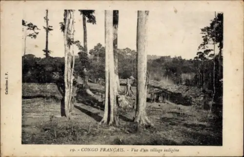 Ak Französisch-Kongo, indigenes Dorf
