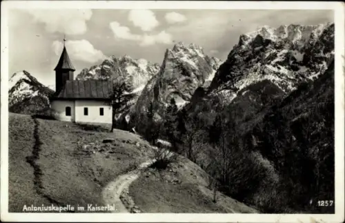 Ak Ebbs in Tirol, St. Antoniuskapelle im Kaisertal