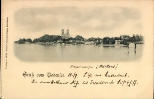 Ak Friedrichshafen am Bodensee,  Bodensee, Zeppelin, Verlag Wilh. Meck