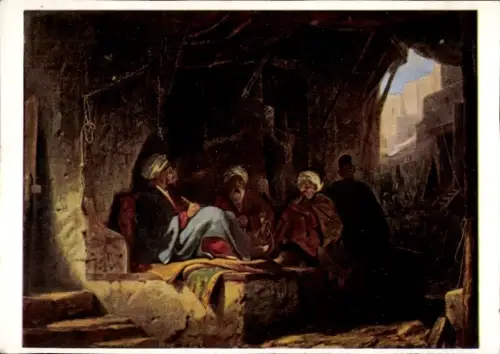 Künstler Ak Spitzweg, Carl, Türken in einem Kaffeehaus