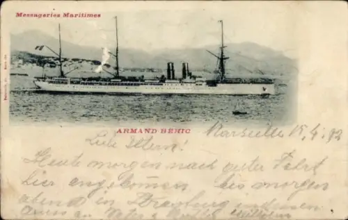 Ak Messageries Maritimes, Schiff Armand Béhic