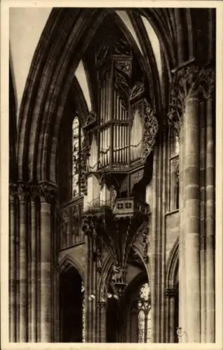 Ak Strasbourg Straßburg Elsass Bas Rhin, Orgel im Straßburger Münster
