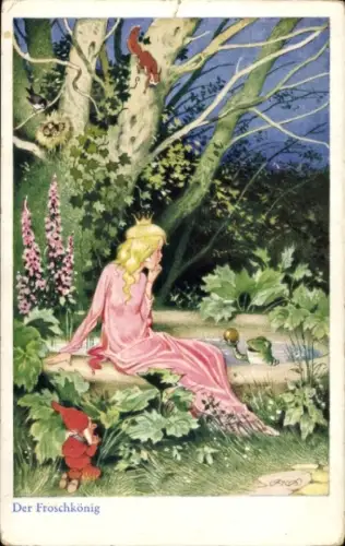 Künstler Ak Baumgarten, Fritz, Märchen, Der Froschkönig, Zwerg, Prinzessin
