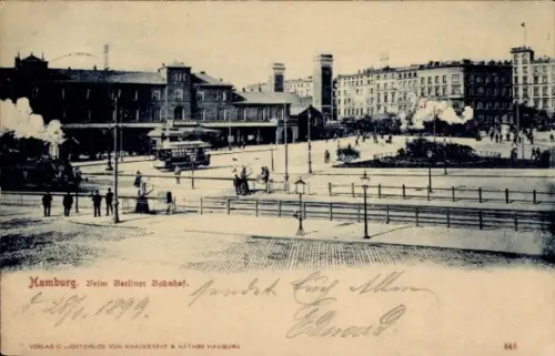 Ak Hamburg Mitte St. Georg, Berliner Bahnhof