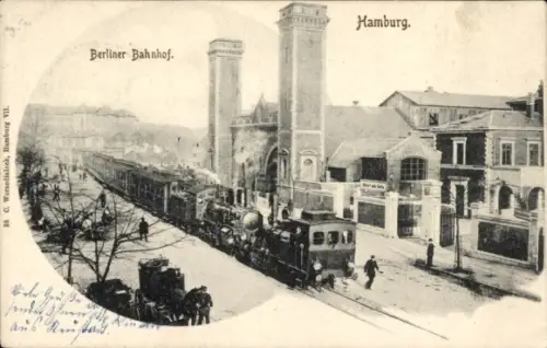 Ak Hamburg Mitte St. Georg, Berliner Bahnhof