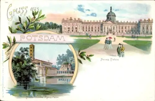 Litho Potsdam, Neues Palais, Friedenskirche, Mausoleum