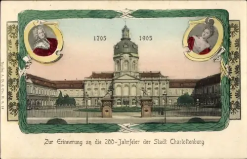 Passepartout Ak Berlin Charlottenburg, 200 Jahrfeier 1905, Stadtschloss