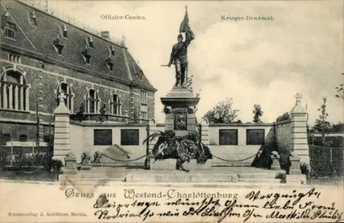 Ak Berlin Charlottenburg Westend, Offizier-Casino, Kriegerdenkmal