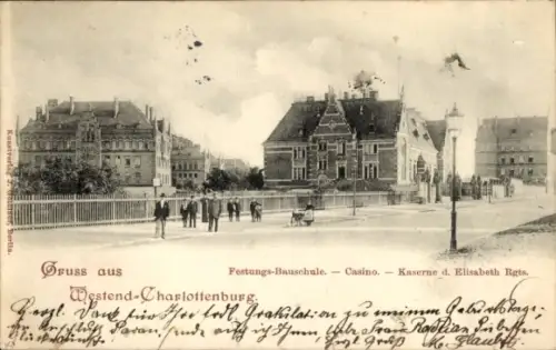 Ak Berlin Charlottenburg Westend, Festungs-Bauschule, Kaserne, Casino