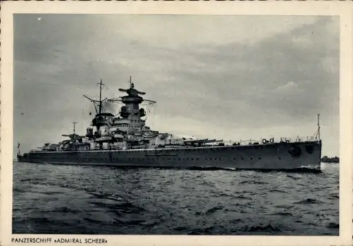 Ak Panzerschiff Admiral Scheer auf See