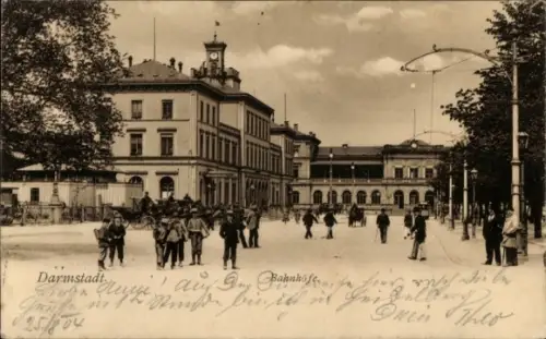 Ak Darmstadt in Hessen, Bahnhöfe