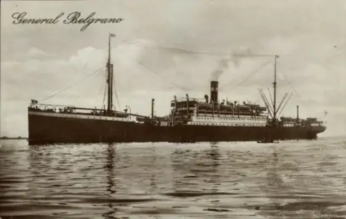 Ak Dampfschiff General Belgrano, HAPAG, Ansicht Backbord