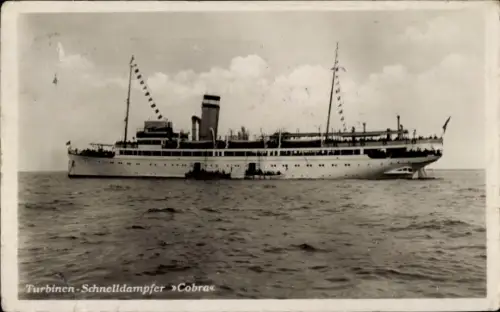 Ak Turbinenschnelldampfer Cobra, HAPAG Seebäderdienst