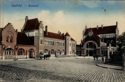 Ak Saalfeld an der Saale Thüringen, Bahnhof