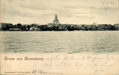 Ak Strausberg in der Mark, Blick auf  Wasseransicht, Kunstverlag J. Goldiner, Berlin