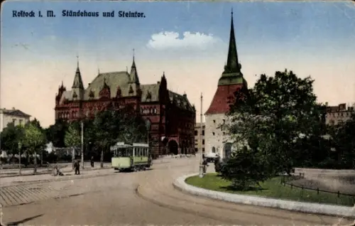 Ak Hansestadt Rostock, Ständehaus, Steintor