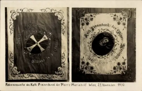 Ak Wien, Fahnenweihe des Katholischen Frauenbunds der Pfarre Mariahilf