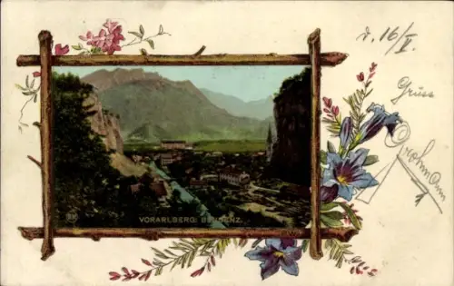 Passepartout Ak Bludenz Vorarlberg, Gesamtansicht