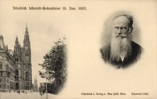 Ak Wien, Friedrich Schmidt Gedenkfeier 19. Nov. 1905, Portrait, Architekt, Ehrenbürger der Stadt