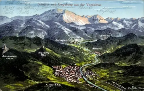 Landkarten Ak Felle, Eugen, Scheibbs, Kienberg, Greinberg, Blasenstein, Ötscher