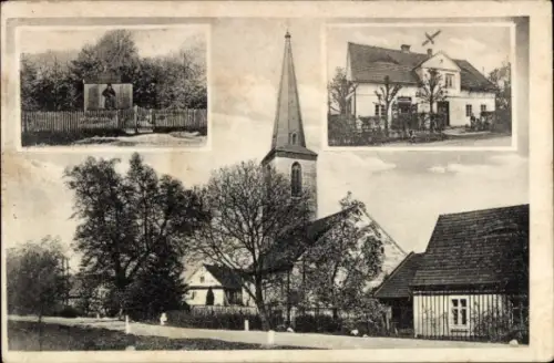Ak Jaźwina Ober Langseifersdorf Polen, Ortspartie, Kirche