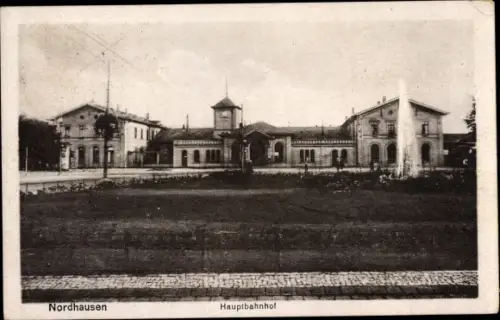 Ak Nordhausen in Thüringen, Hauptbahnhof, Straßenansicht