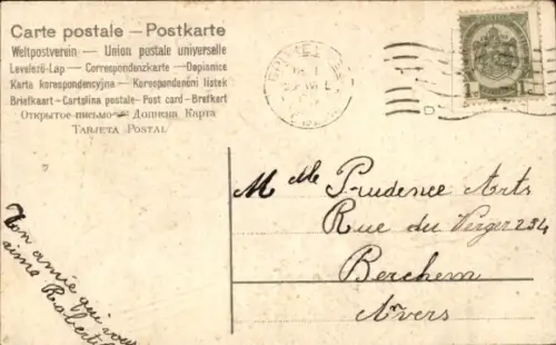 Präge Ak Zwei Engel, Tauben, Rosen