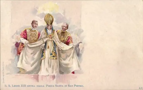Ak Papst Leo XIII., Porta Santa, San Pietro