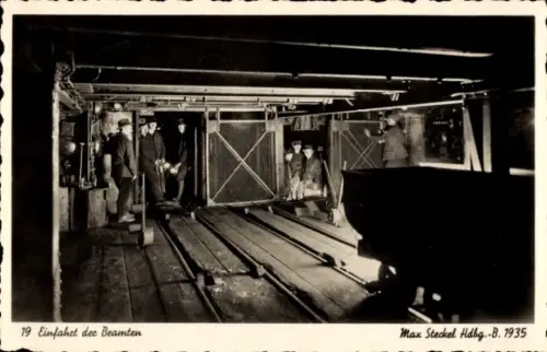 Ak Bytom Beuthen Oberschlesien, Schwarze Diamanten, Bergbau, Einfahrt der Beamten