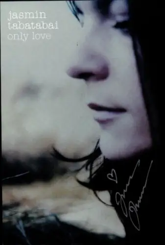 Autogrammkarte Schauspielerin Jasmin Tabatabei, Portrait, Autogramm, only love