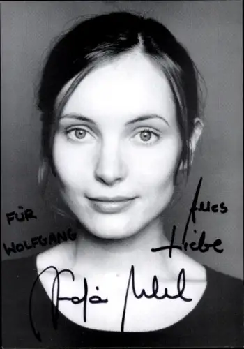 Autogrammkarte Foto Schauspielerin Nadja Uhl, Portrait, Autogramm