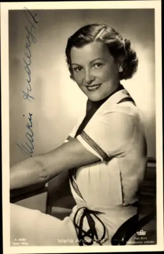 Ak Schauspielerin Maria Andergast, Portrait, Autogramm