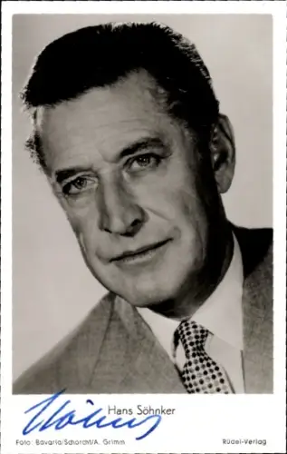 Ak Schauspieler Hans Söhnker, Portrait, Autogramm, Film Immer wenn der Tag beginnt