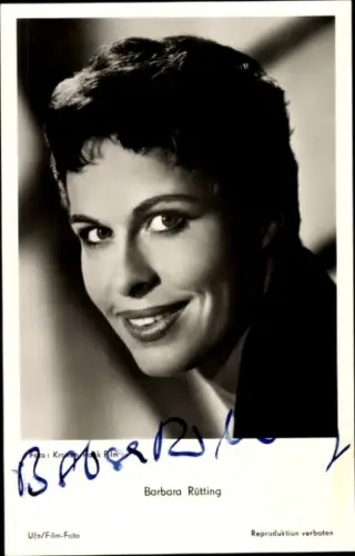 Ak Schauspielerin Barbara Rütting, Portrait, Autogramm, Film In Hamburg sind die Nächte lang