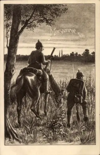 Ak Morgenrot, Deutsche Soldaten, Propaganda