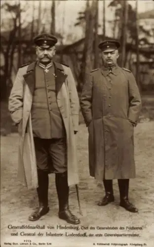 Ak Generalfeldmarschall von Hindenburg, General der Infanterie Ludendorff