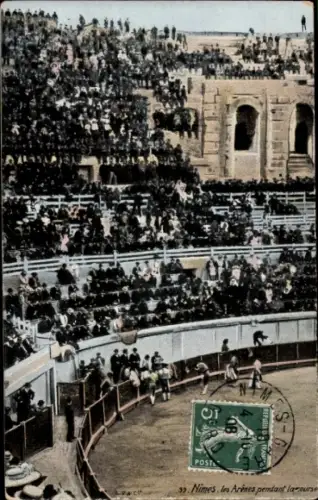 Ak Nimes, Stierkampf, Arena, Zuschauer