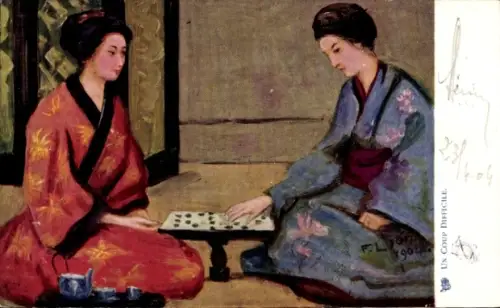 Künstler Ak Lion, F., Un Coup Difficile, Brettspiel