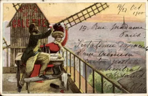 Litho Paris XVIII Montmartre, Moulin de la Galette