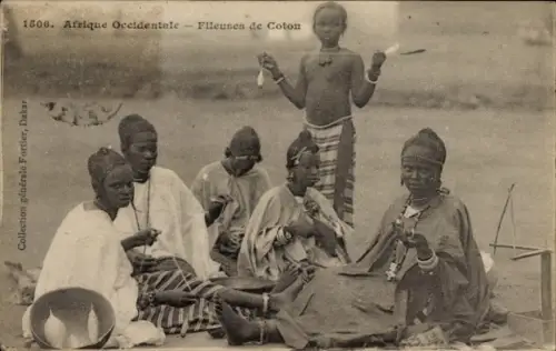 CPA Afrique Occidentale, Fileuses de Coton