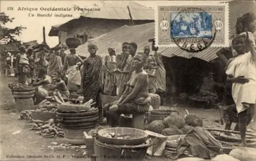 CPA Afrique Occidentale Française, Un Marché indigène